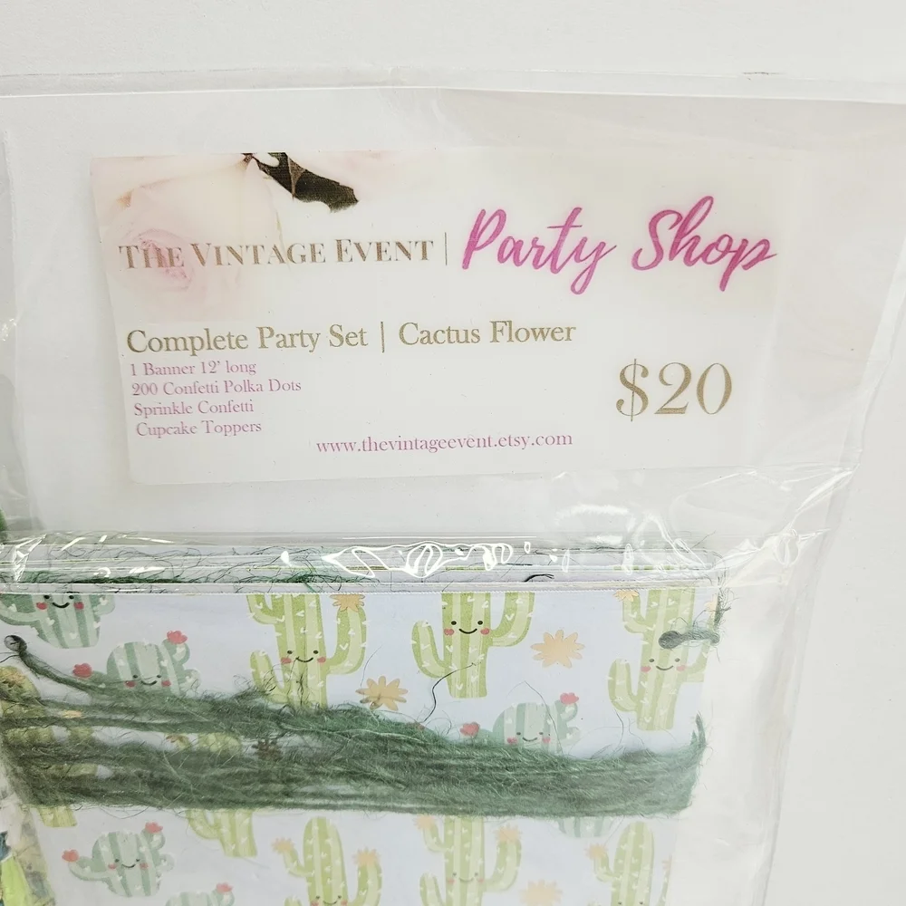 Cactus Green and Blue Party Decorations Set